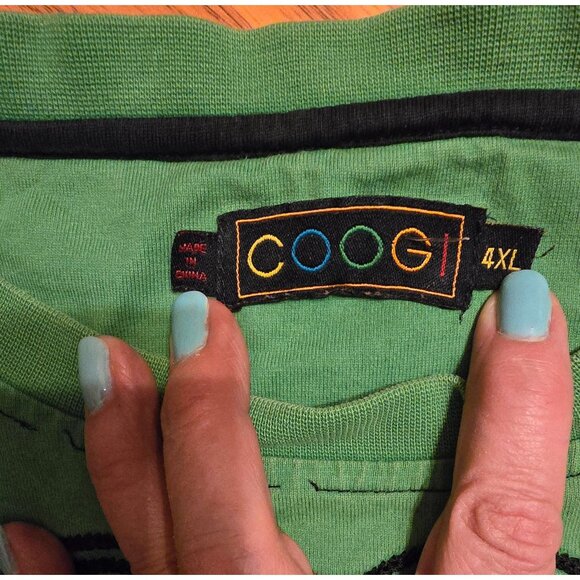 Coogi Mens Graphic T-Shirt 4XL Green Yellow Dragon Nautical Design Short Sleeve - Picture 5 of 10